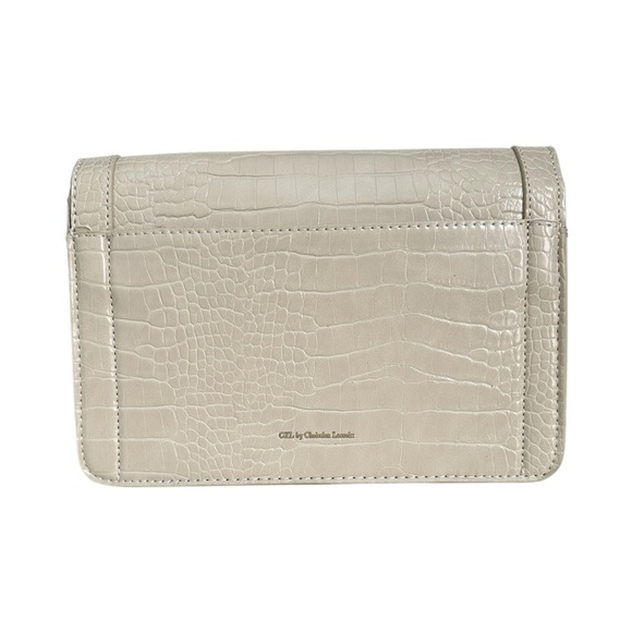 CXL Christian Lacroix Handbag Cream Crocodile Embossed Rectangle Crossbody $88 - Picture 3 of 6